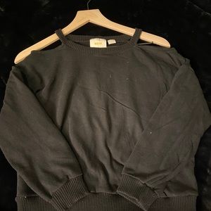 Anthropologie Black Off Shoulder Cropped Sweater✨